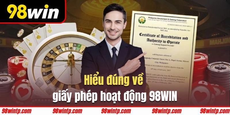 Thông tin cần biết về giấy phép hoạt động 98WIN 